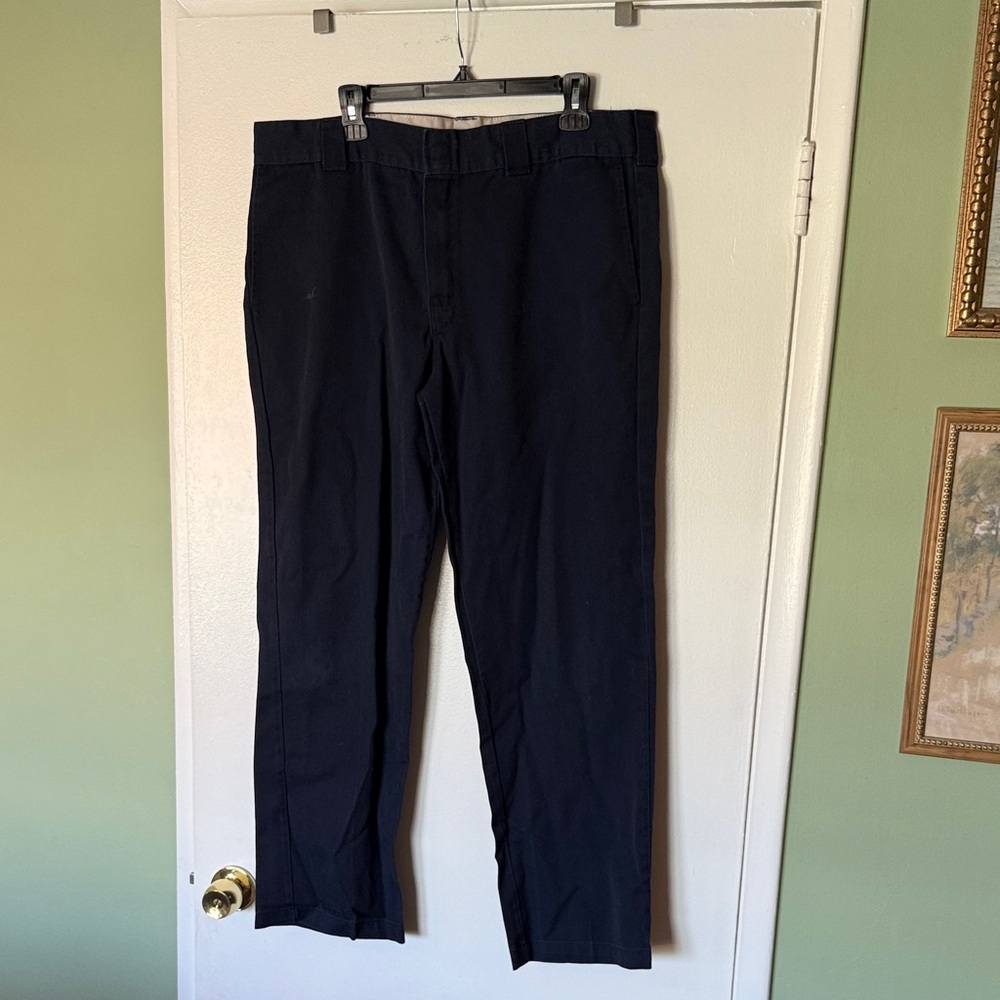 Dickies Men's Dark Blue Pants - Vintage